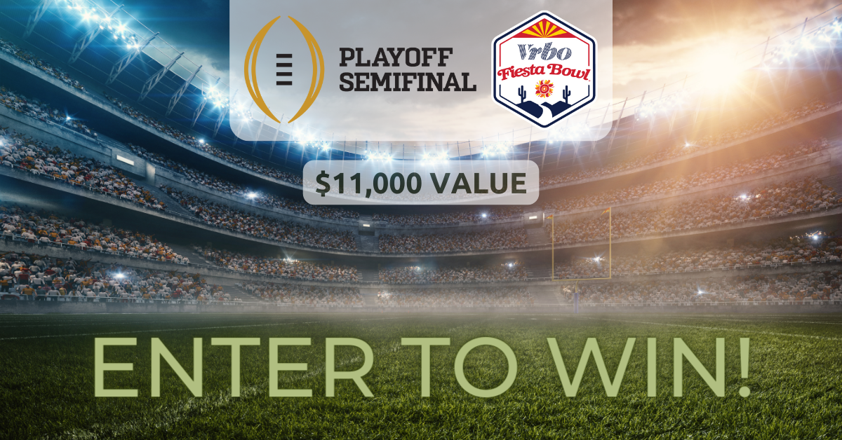 Large football stadium, Fiesta Bowl playoffs giveaway.