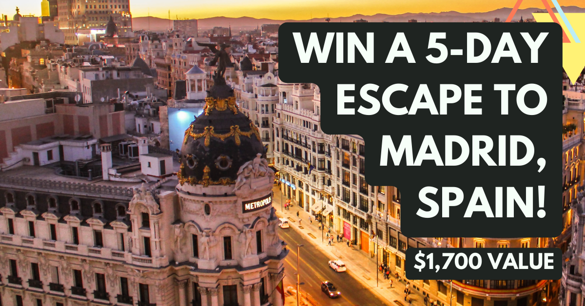 Madrid Spain at sunset, win a 5-day getaway!