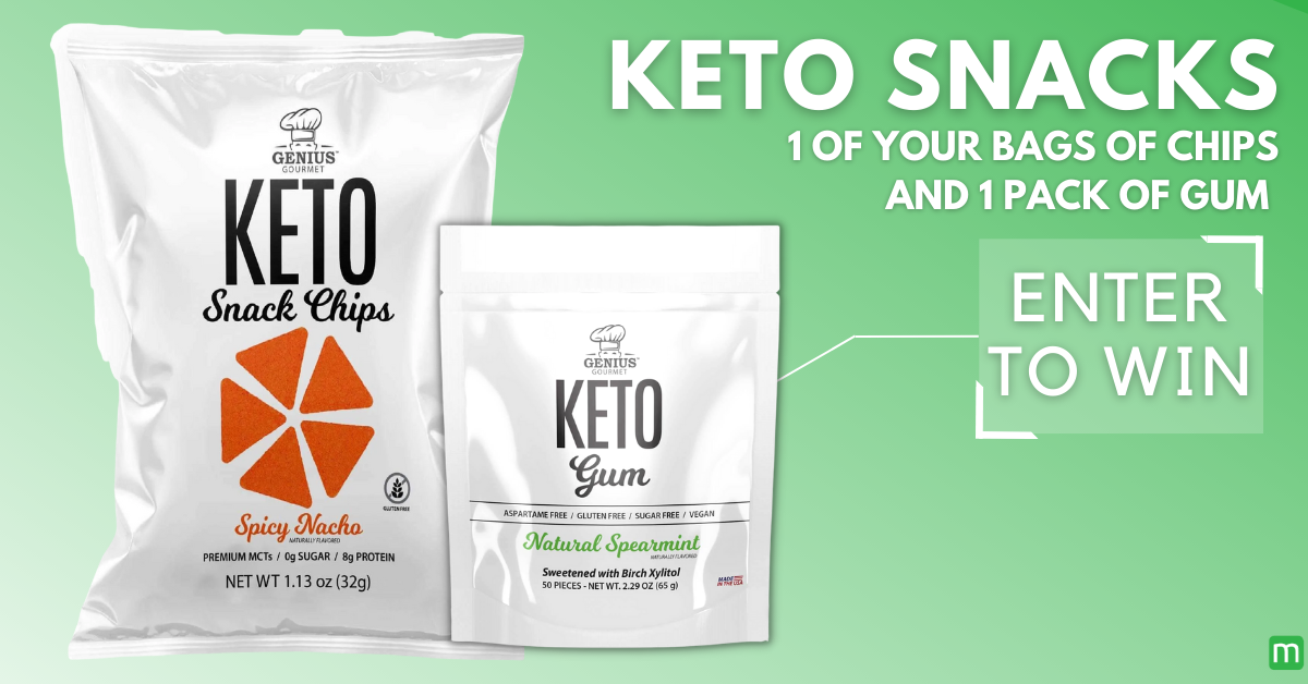 Bag of chips and a pack of gum from Genius Gourmet