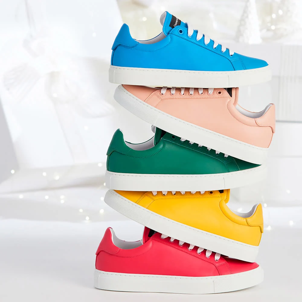 Stack of stylish shoes, $500 Dooney & Bourke giveaway.