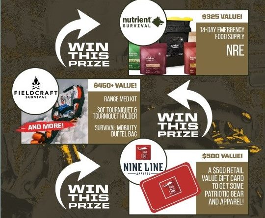Enter to win one of 5 survival Giveaway Package