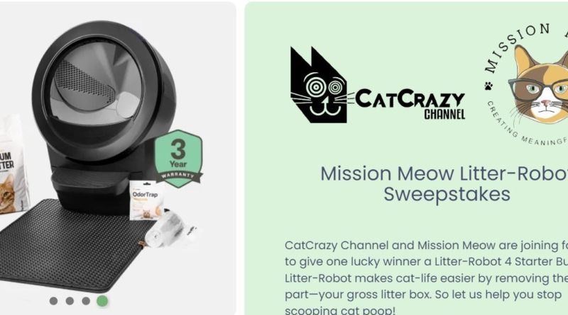Enter to win the Mission Meow Litter-Robot Sweepstakes