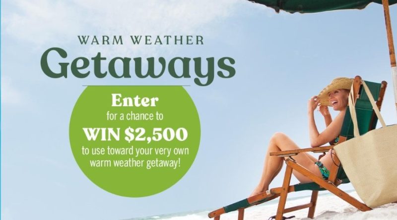 Enter to win $2,500 towards a warm Getaway