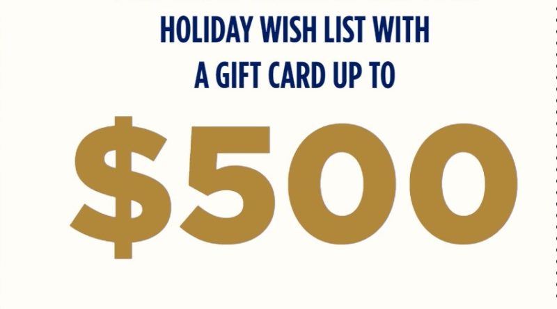 Enter to win a $500 gift card or one of 125 prizes